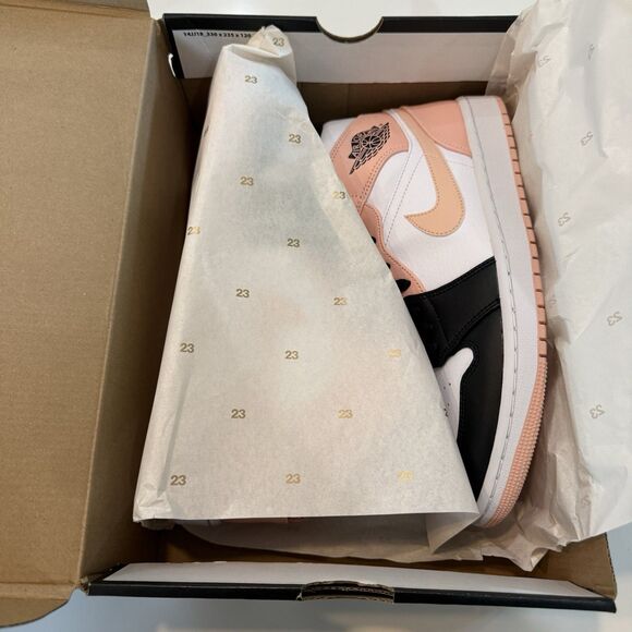 NIB Nike Air Jordan 1 Mid Arctic Orange Black Crimson Tint 554724-133 Mens 9.5 main image 4